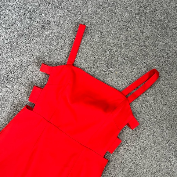 Lovers + Friends Red Front Slit Cutout Side Maxi Dress - Picture 3 of 9